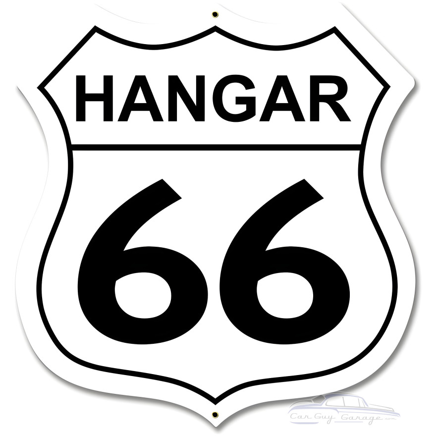 Hangar 66 Metal Sign - 28" x 28" Custom Shape