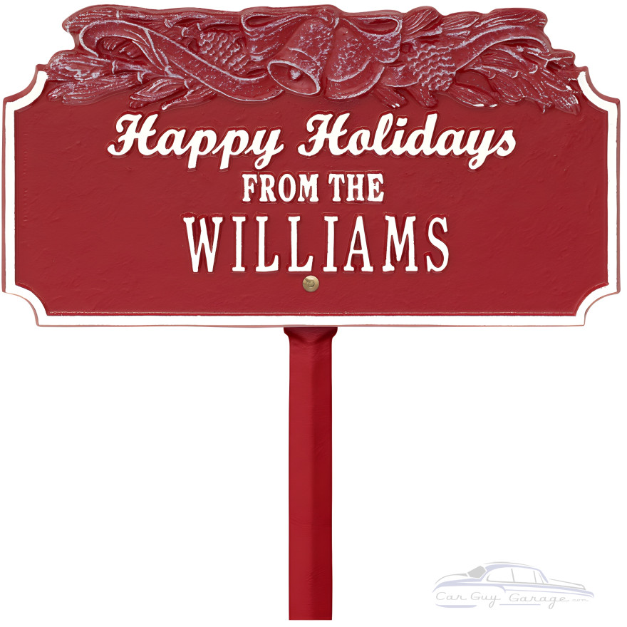 Happy Holidays Personalized Lawn Stake with Bells Happy Holidays Personalized Lawn Stake with Bells