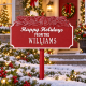 Happy Holidays Personalized Lawn Stake with Bells