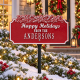 Personalized Happy Holidays Cast Aluminum Yard Stake Sign