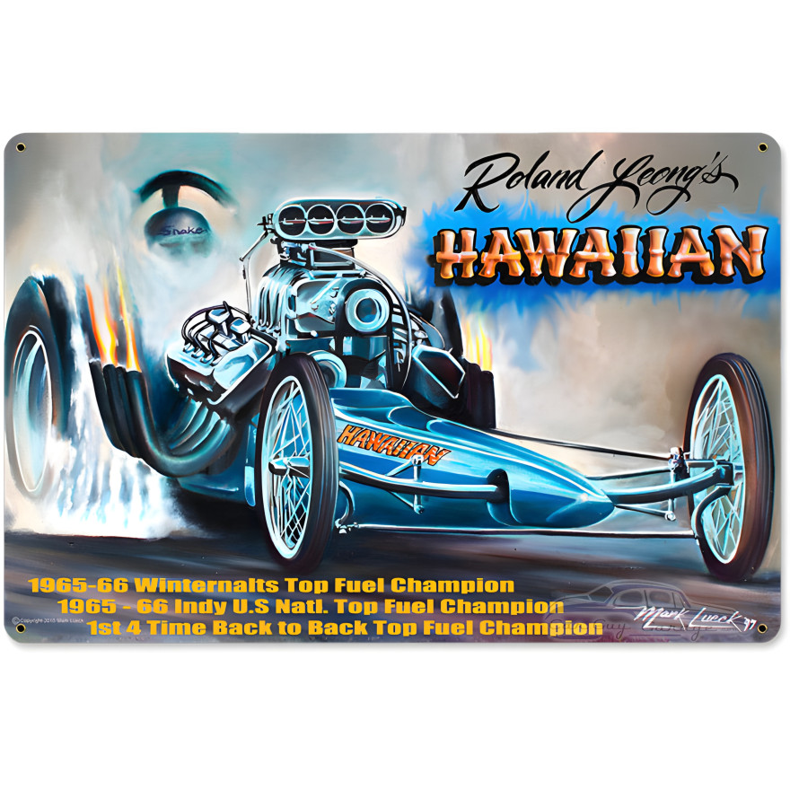 Hawaiian Metal Sign - 18" x 12"