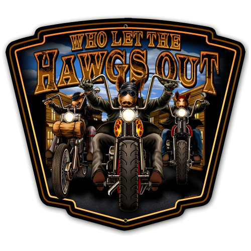 Hawgs Out Metal Sign - 15" x 15"