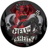 Hell on Wheels Metal Sign - 14" Round