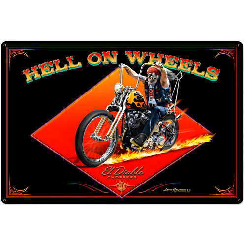 Hell on Wheels Metal Sign - 36" x 24"
