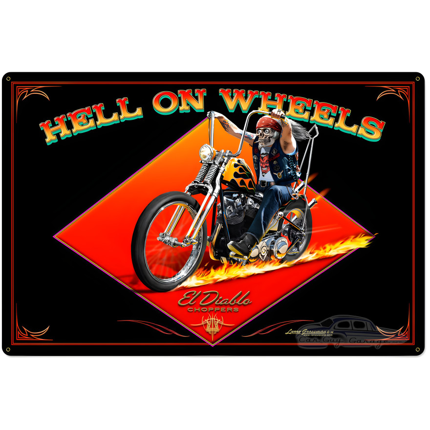 Hell on Wheels Metal Sign - 36" x 24"