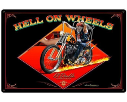 Hell on Wheels Metal Sign - 36" x 24"