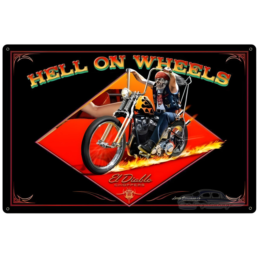 Hell on Wheels Metal Sign - 36" x 24"