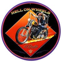 Hell on Wheels Metal Sign - 28" Round