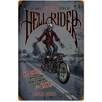 Hell Rider Metal Sign - 16" x 24"