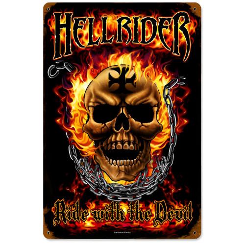 Hellrider Metal Sign - 12" x 18"