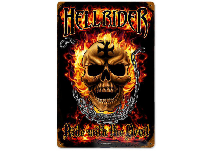 Hellrider Metal Sign - 12" x 18"