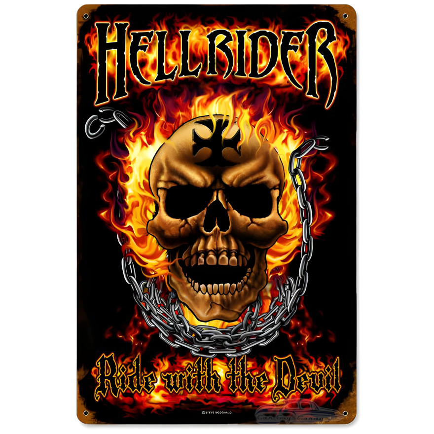 Hellrider Metal Sign - 12" x 18"
