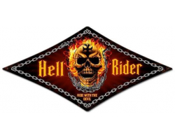 Hell Rider Metal Sign - 14" x 24"