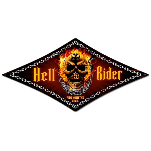 Hell Rider Metal Sign - 14" x 24"