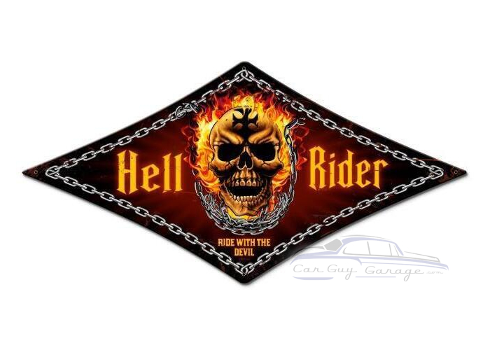 Hell Rider Metal Sign - 14" x 24"