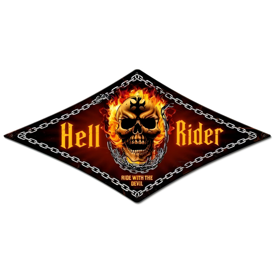 Hell Rider Metal Sign - 14" x 24"