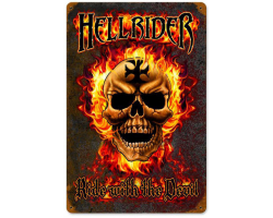 Hell Rider Metal Sign - 12" x 18"