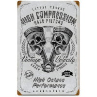 High Compression Pistons Metal Sign - 12" x 18"