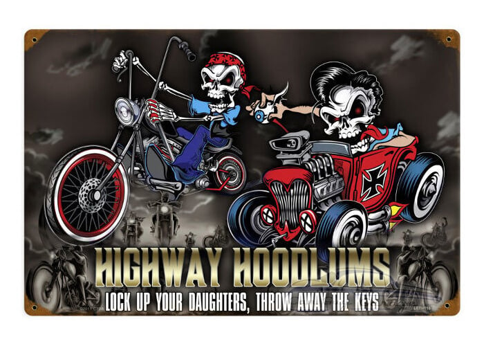 Highway Hoodlums Metal Sign - 18" x 12"