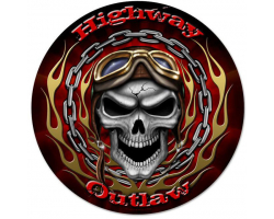 Highway Outlaw Metal Sign - 14" Round