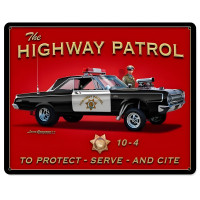 Highway Patrol Metal Sign - 15" x 12"
