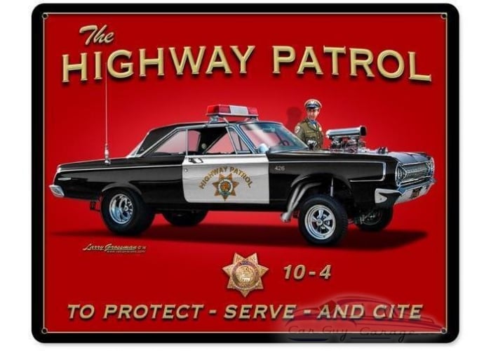 Highway Patrol Metal Sign - 15" x 12"