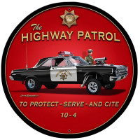 Highway Patrol Metal Sign - 28" Round