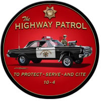 Highway Patrol Metal Sign - 14" Round