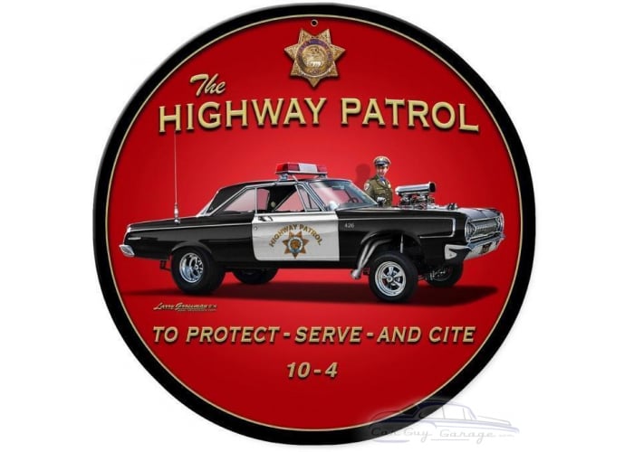 Highway Patrol Metal Sign - 14" x 14"