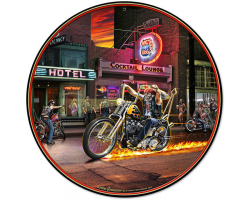 Highway to Hell Metal Sign - 14" Round