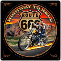 Highway to Hell Metal Sign - 24" x 24"