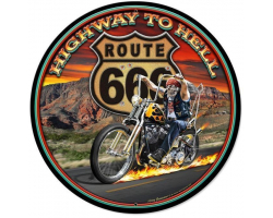 Highway to Hell Metal Sign - 28" Round