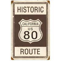 Historic Route 80 Metal Sign - 12" x 18"