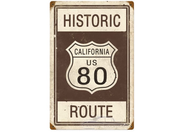 Historic Route 80 Metal Sign