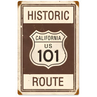 Historic Route 101 Metal Sign - 12" x 18"