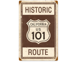 Historic Route 101 Metal Sign - 12" x 18"