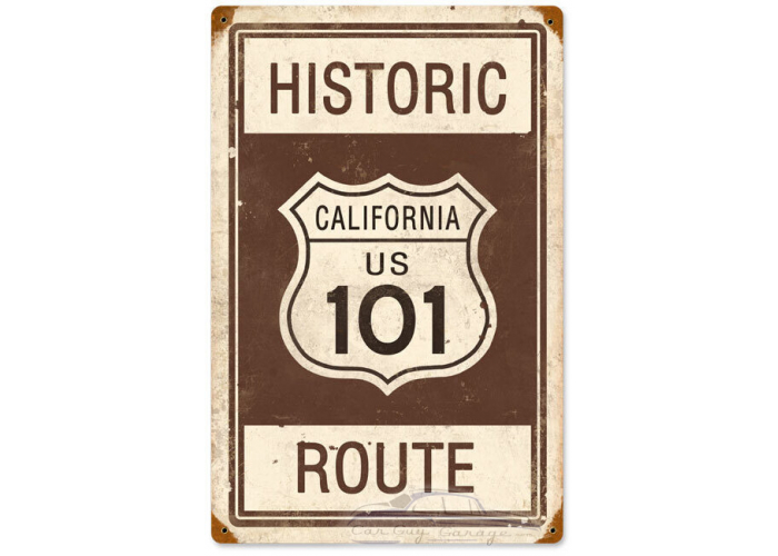 Historic Route 101 Metal Sign - 12" x 18"
