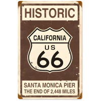 Historic Route 66 Metal Sign - 12" x 18"