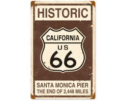 Historic Route 66 Metal Sign - 20" x 5"
