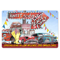 Honest John's Used Cars Metal Sign - 18" x 12"