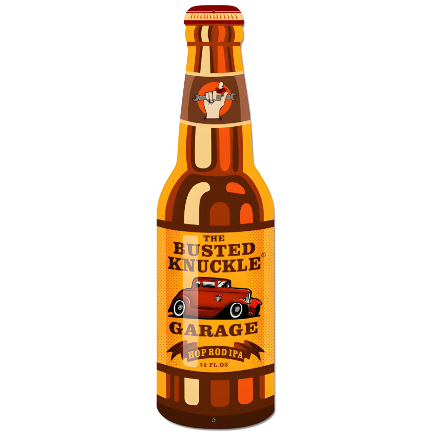 Hop Rod Bottle Metal Sign - 8" x 26"