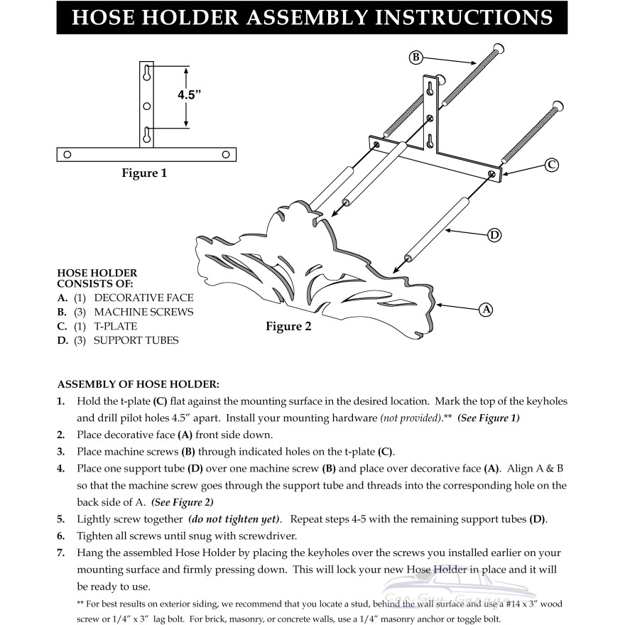 Oil Rub Bronze Curly Cast Aluminum Hose Hanger Oil Rub Bronze Curly Cast Aluminum Hose Hanger