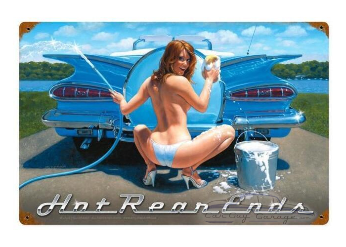 Hot Rear Ends Metal Sign - 18" x 12"