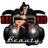 Hot Rod Beauty Metal Sign - 24" x 23"