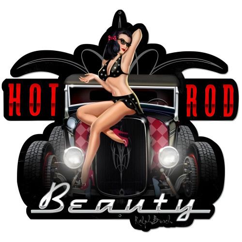 Hot Rod Beauty Metal Sign - 24" x 23"