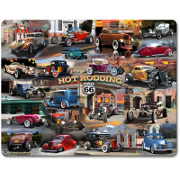 Hot Rod Collage Metal Sign - 15" x 12"