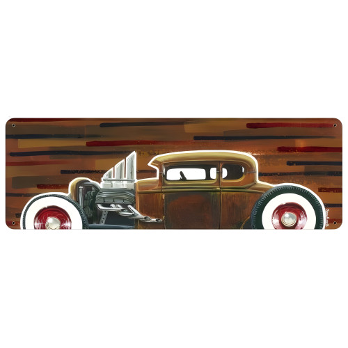 32 Hotrod Coupe Metal Sign - 24" x 8"
