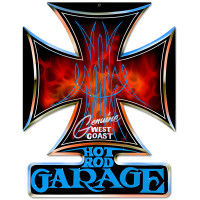 Hot Rod Garage Metal Sign - 14" x 18"