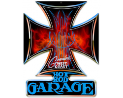 Hot Rod Garage Metal Sign - 14" x 18"