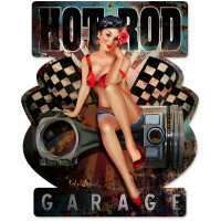 Hot Rod Garage Metal Sign - 15" x 18"